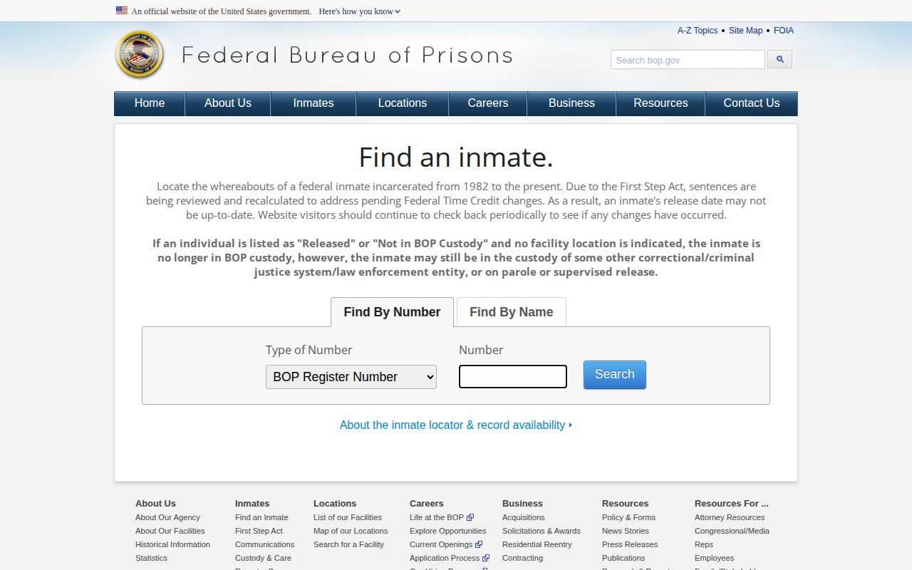 Federal locator for an Oceana County custody transfer or release